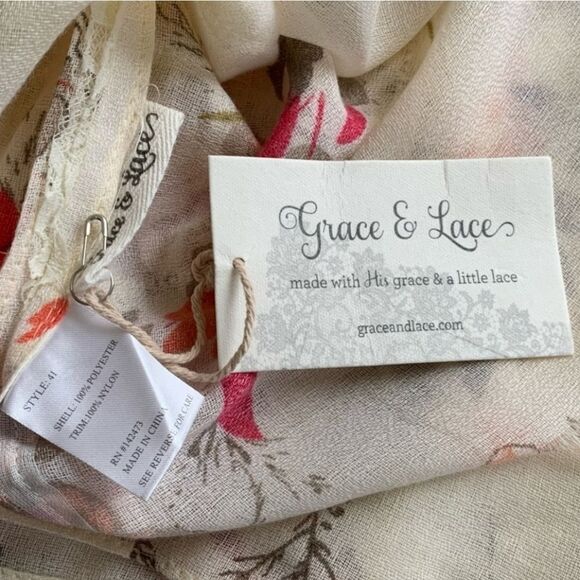 Grace & Lace Women's Savanah Floral Shawl Scarf - Picture 14 of 15